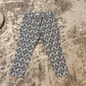LOFT Black and White Patterned Pants